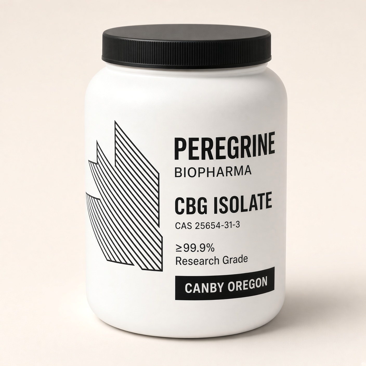 CBG isolate in food-grade bulk container